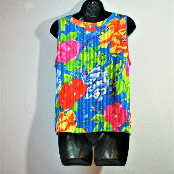 RARE! Vintage Kanga Collection by Dale Tryon 80s Floral Pleated 3 Piece Outfit - Picture 8 of 11